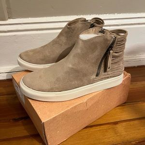 Faux suede sneaker booties